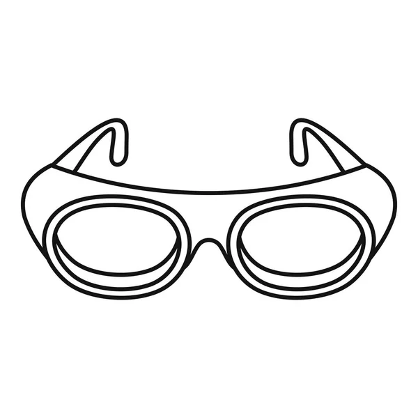 Icône de lunettes de soudage, style contour — Image vectorielle