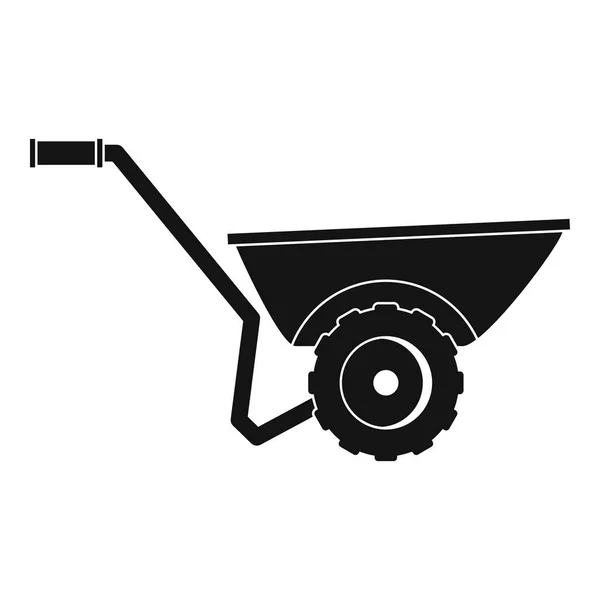 Wheelbarrow icon, simple style — Stock Vector