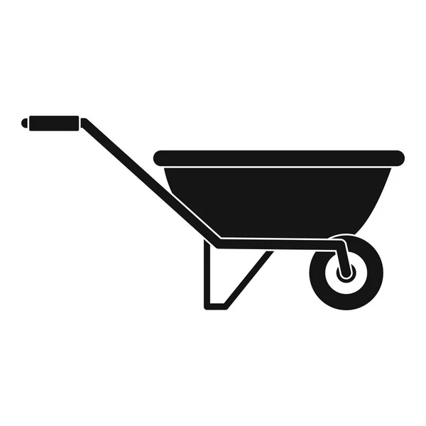 Icona della carriola a una ruota, stile semplice — Vettoriale Stock