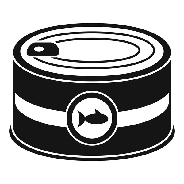 Fischbüchsen-Ikone, einfacher Stil — Stockvektor