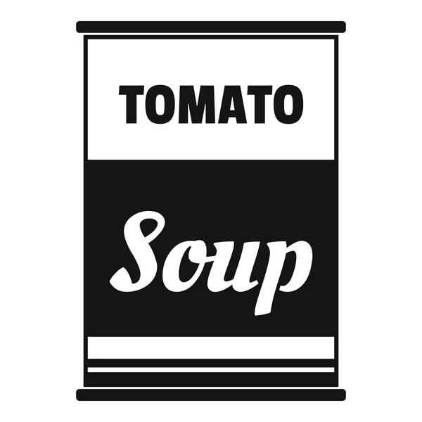 Rajčatová polévka může ikonu, jednoduchý styl — Stockový vektor