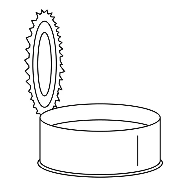 Ícone de lata de prata aberta lata, estilo esboço — Vetor de Stock