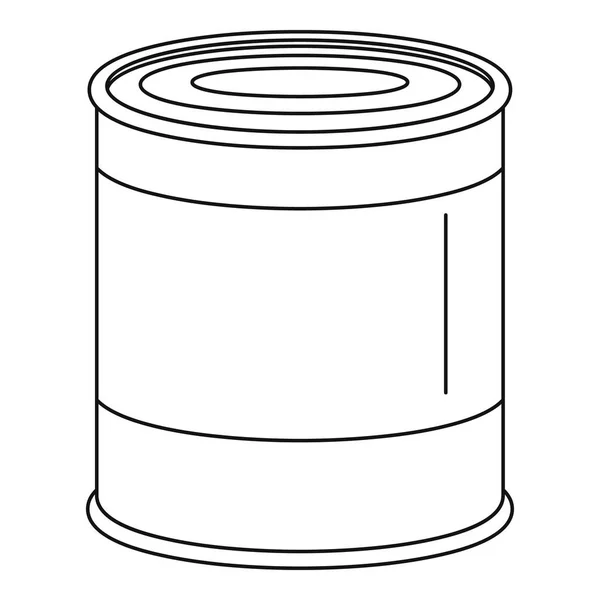 Food tin can icon, outline style — Stock Vector