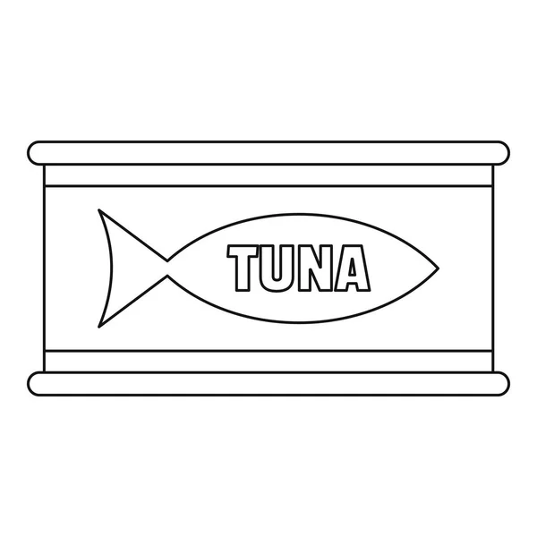 Thunfisch Blechdose Symbol, Umriss Stil — Stockvektor
