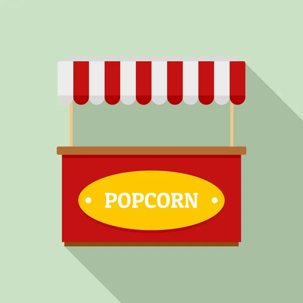 Icono de tienda de palomitas de maíz, estilo plano — Vector de stock