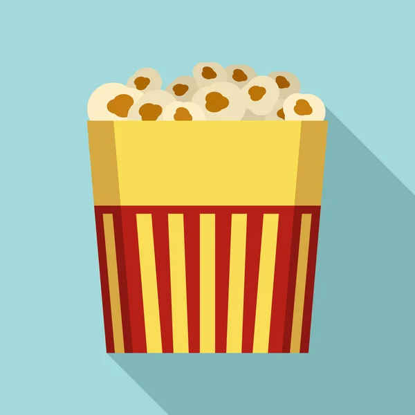 Icono de caja de palomitas de papel, estilo plano — Vector de stock