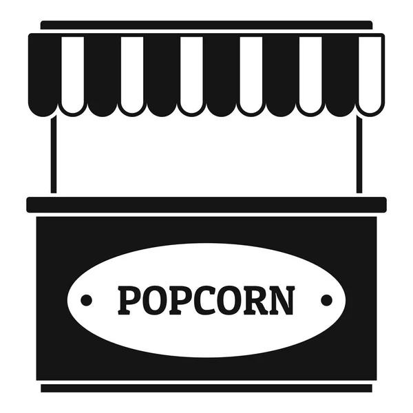 Popcorn icône du magasin de rue, style simple — Image vectorielle