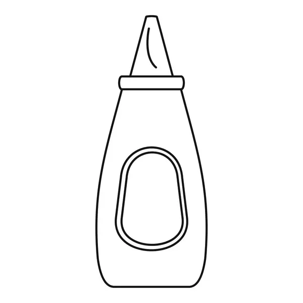 Mustard bottle icon, outline style — Stock Vector