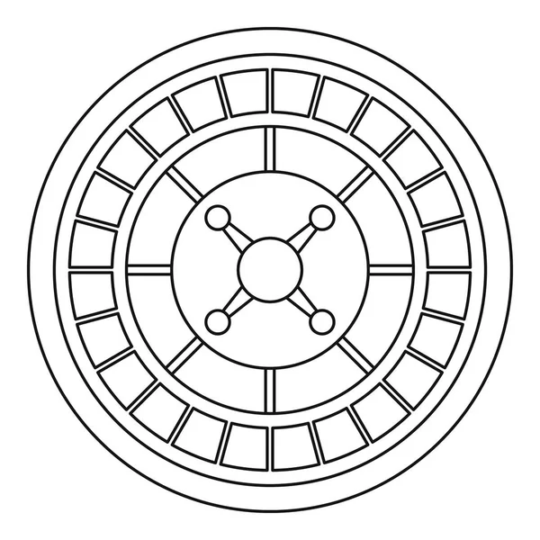 Kasino roulett ikon, kontur stil — Stock vektor