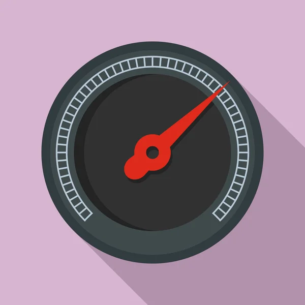 Fekete sebességmérő ikon, lapos stílusú — Stock Vector