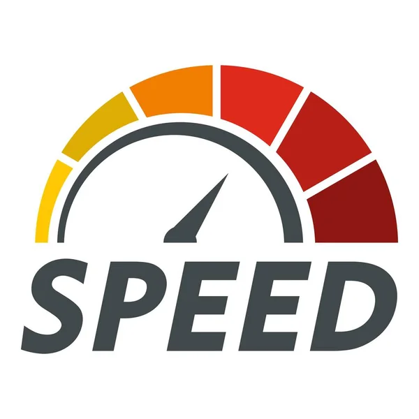 Abstract speedometer logo, flat style — Stock Vector