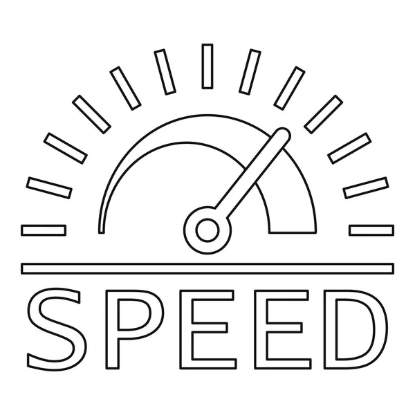 Speed dashboard logo, outline style — Stock Vector