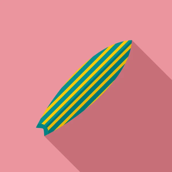 Icono de tabla de surf rayado verde, estilo plano — Archivo Imágenes Vectoriales