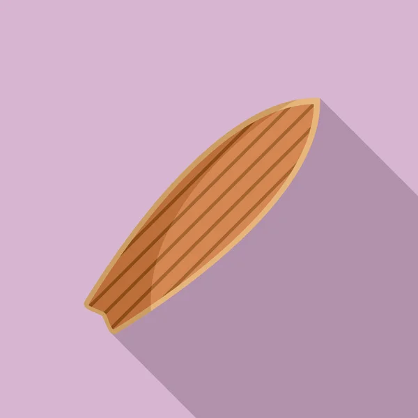Retro dřevo Surf ikona, plochý — Stockový vektor