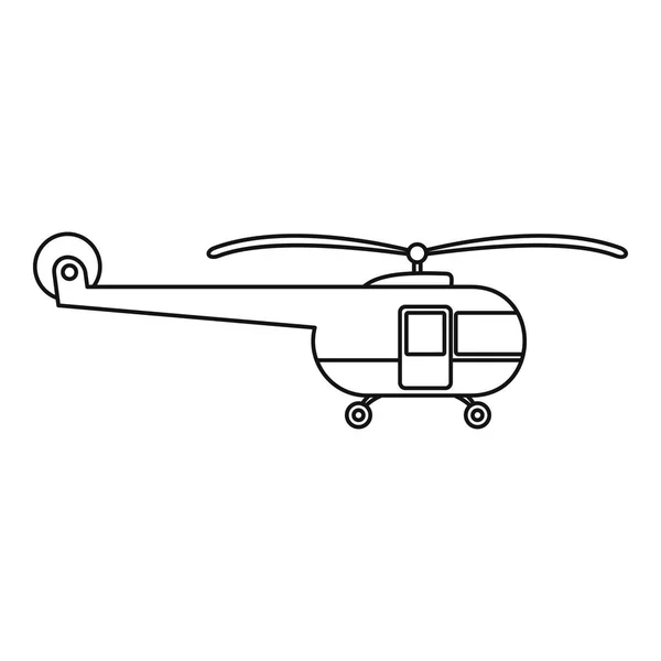 Icône hélicoptère de transport, style contour — Image vectorielle
