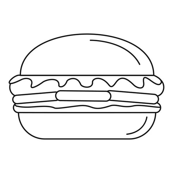 Icône burger frais, style contour — Image vectorielle