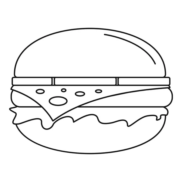 Иконка американского бургера, стиль наброска — стоковый вектор