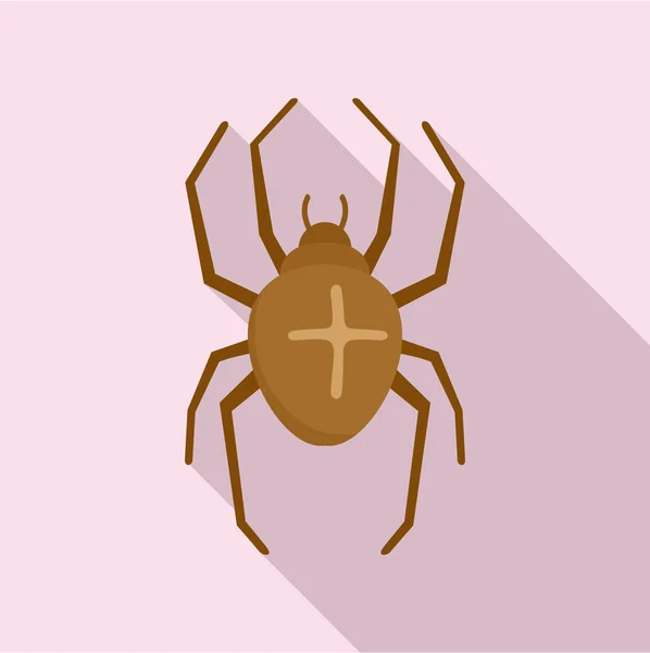 Cross pająk ikona, płaski — Wektor stockowy
