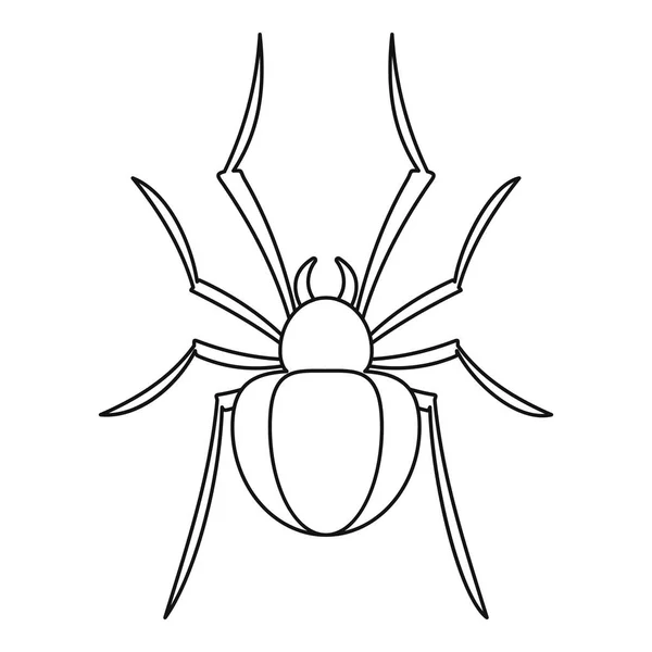 Siyah evi örümcek simgesi, anahat stili — Stok Vektör