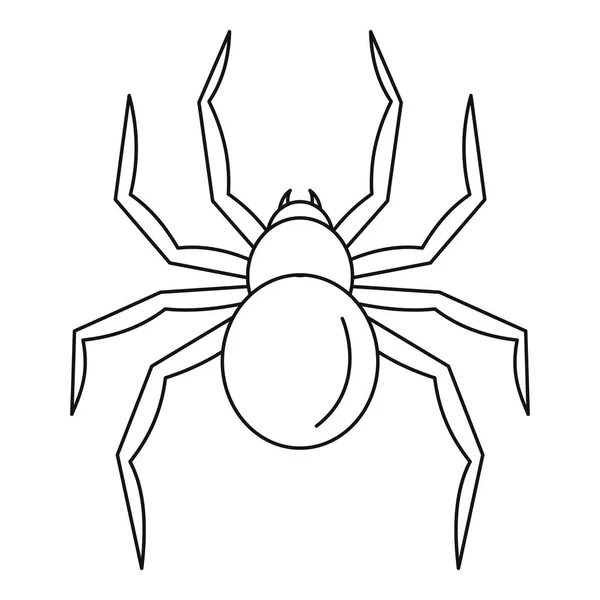 Чорна Вдова Значок Павука Контурна Чорна Вдова Павук Векторна Піктограма — стоковий вектор