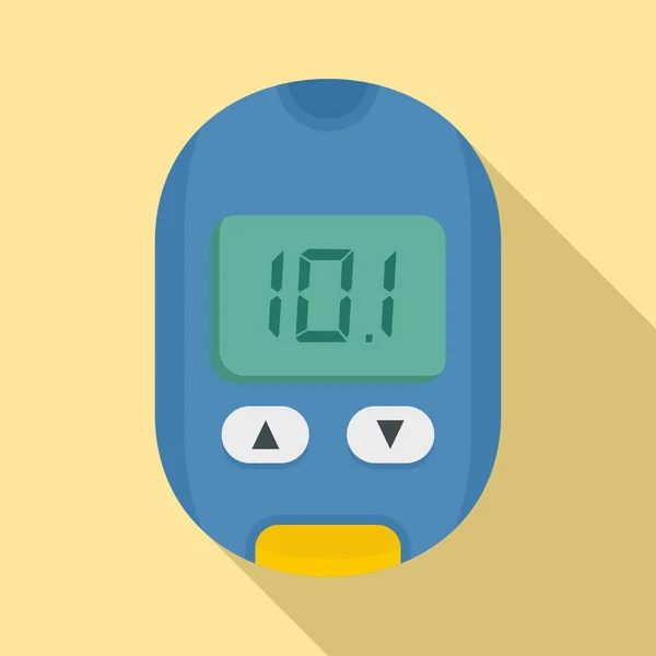 Home glucometer icon, flat style — Stock Vector