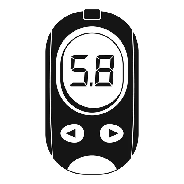 Blood glucose meter icon, simple style — Stock Vector