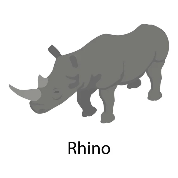 Icono de rinoceronte, estilo isométrico — Vector de stock