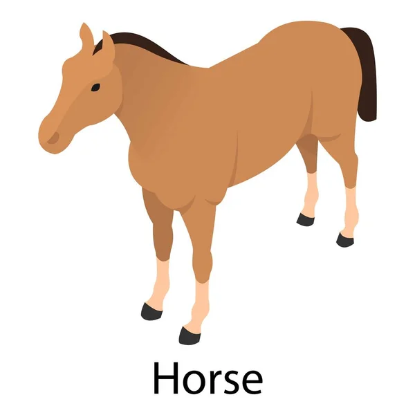 Icono de caballo, estilo isométrico — Archivo Imágenes Vectoriales