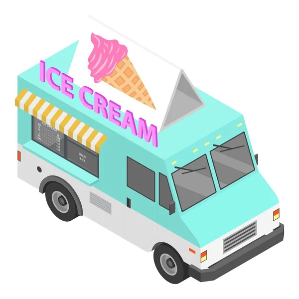 Ice cream truck ikona, izometrický styl — Stockový vektor