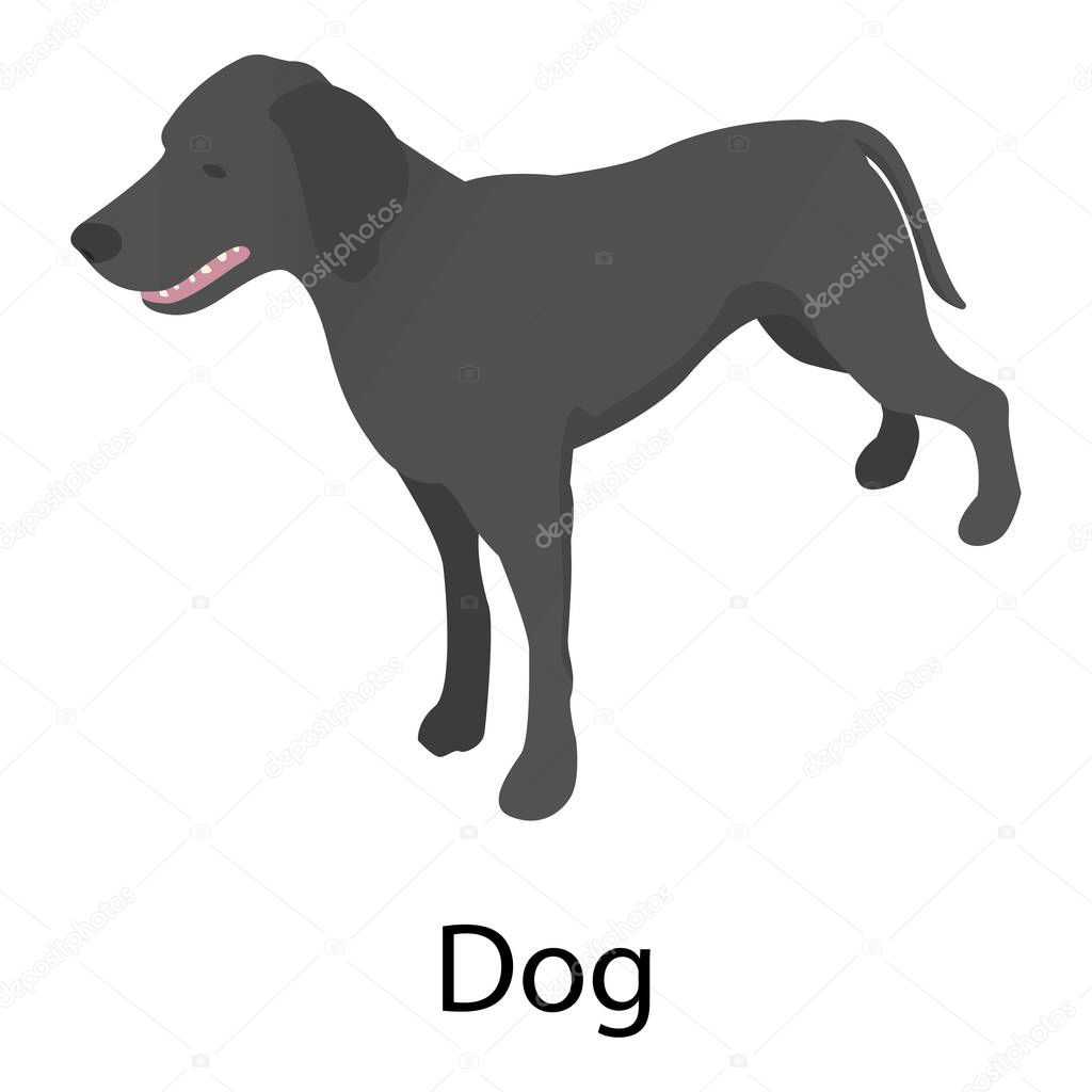 Dog icon, isometric style
