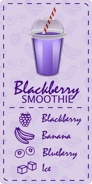 Violet smoothie concept banner, realistic style — Stock Vector