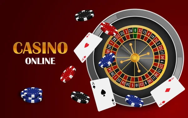 Κόκκινο καζίνο online έννοια φόντο, ρεαλιστικό ύφος — Διανυσματικό Αρχείο