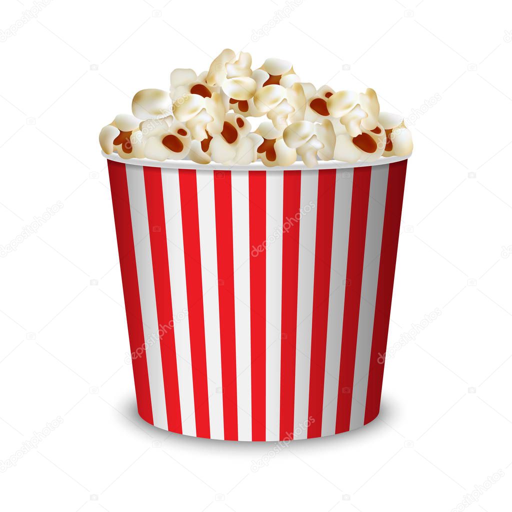 Big popcorn pack mockup, realistic style