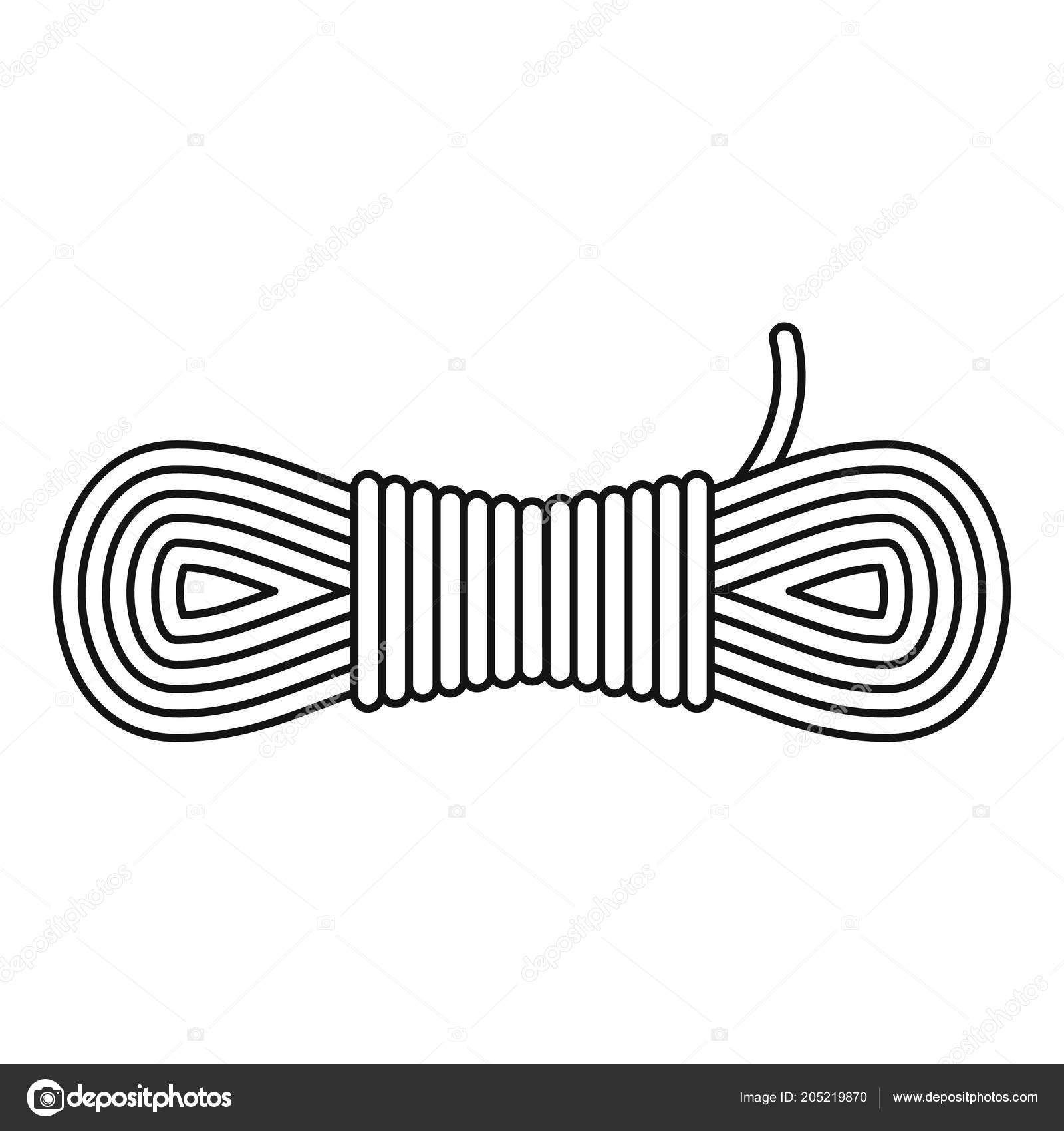 Hiking rope icon, outline style Stock Vector by ©anatolir 205219870