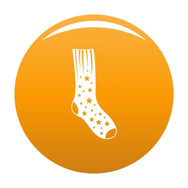 Sock con icona stellare vettore arancione — Vettoriale Stock