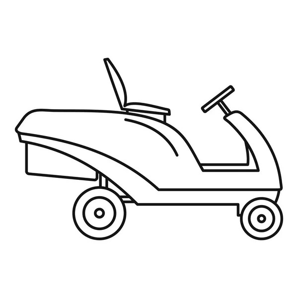 Grass cut truck icon, outline style — Stock Vector