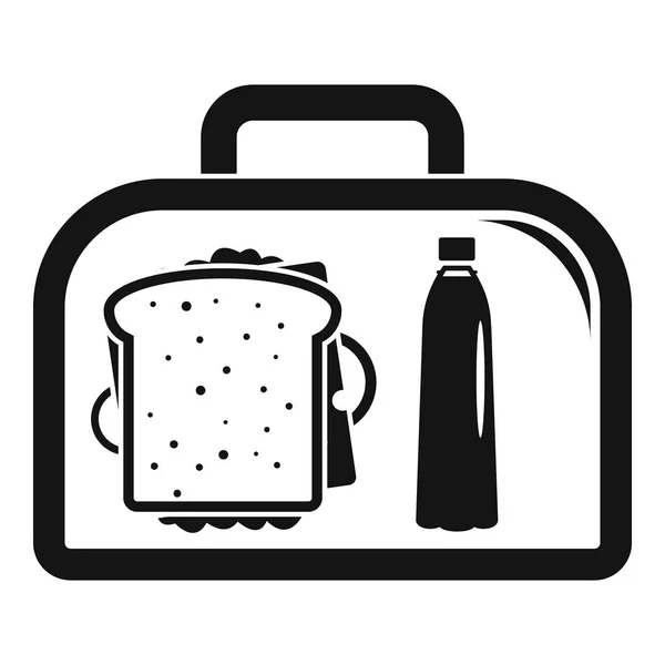 Mittagessen Sandwich Box Symbol, einfachen Stil — Stockvektor