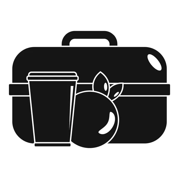 Apple Lunchbox Symbol, einfacher Stil — Stockvektor