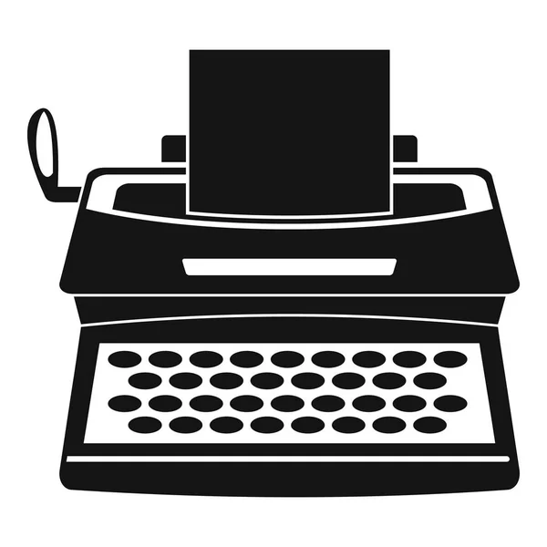Icona della macchina da scrivere, stile semplice — Vettoriale Stock
