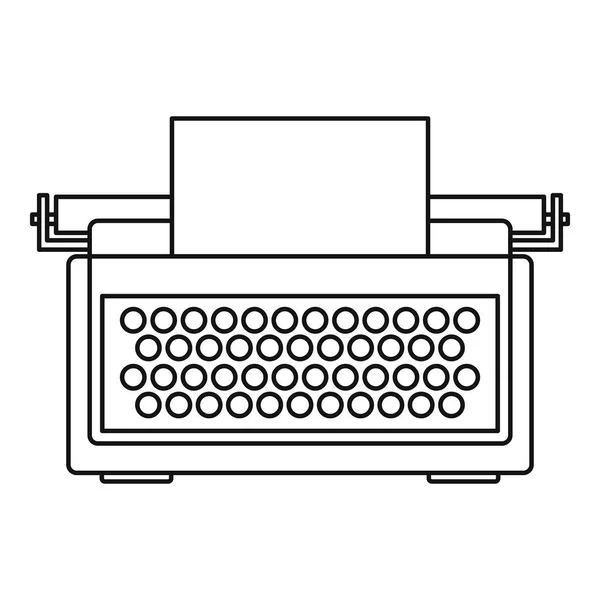 Typewriter icon, outline style — Stock Vector