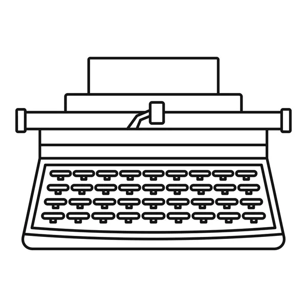 Ancienne icône de machine à écrire, style contour — Image vectorielle