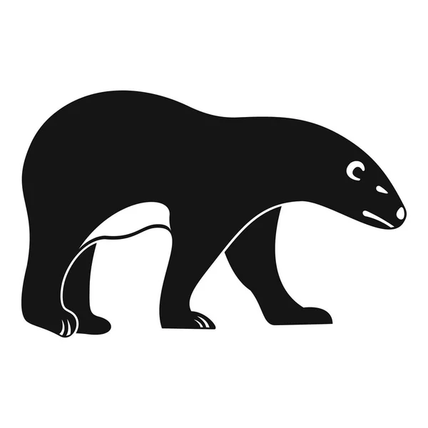 走北极熊图标, 简单的风格 — 图库矢量图片