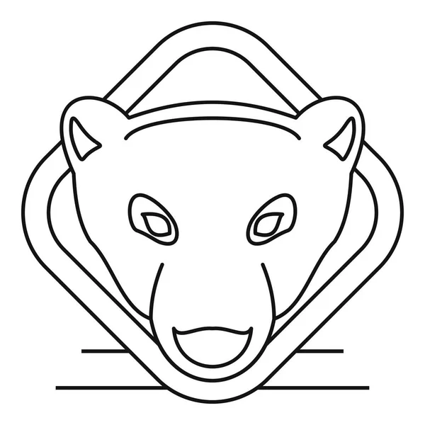 Polar bear head logo, outline style