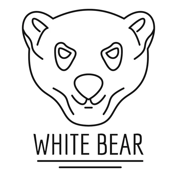 Białe niedźwiedzie logo, styl konturu — Wektor stockowy