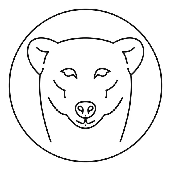 Logo del oso polar femenino, estilo de contorno — Vector de stock