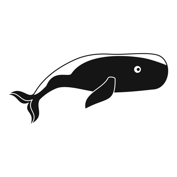 Nagy fehér bálna ikon, egyszerű stílus — Stock Vector