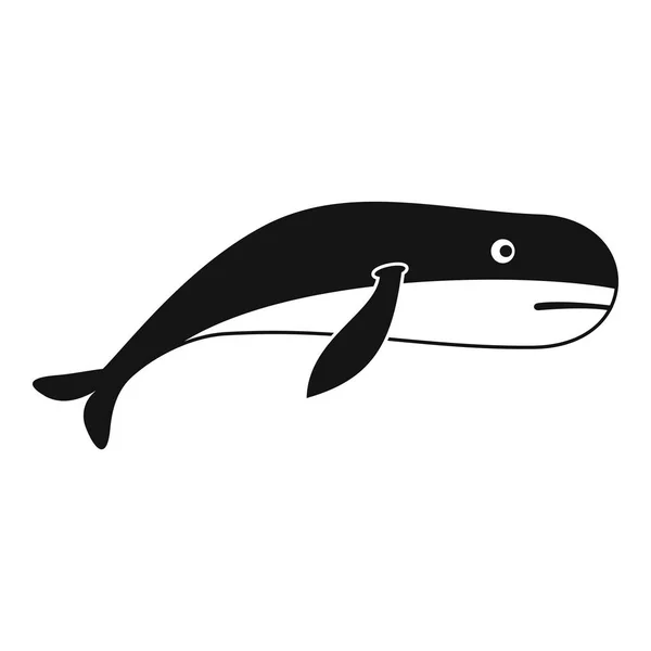 Modrá velryba ikona, jednoduchý styl — Stockový vektor