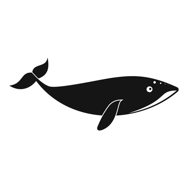 Kleine walvis pictogram, eenvoudige stijl — Stockvector