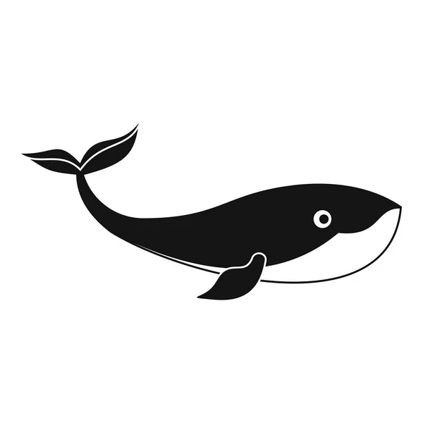 Ocean whale icon, simple style — Stock Vector