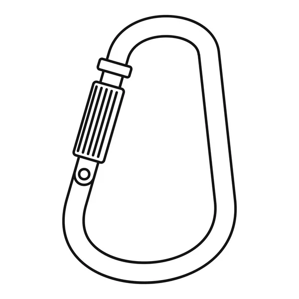 Karabiner-Symbol, Umrissstil — Stockvektor